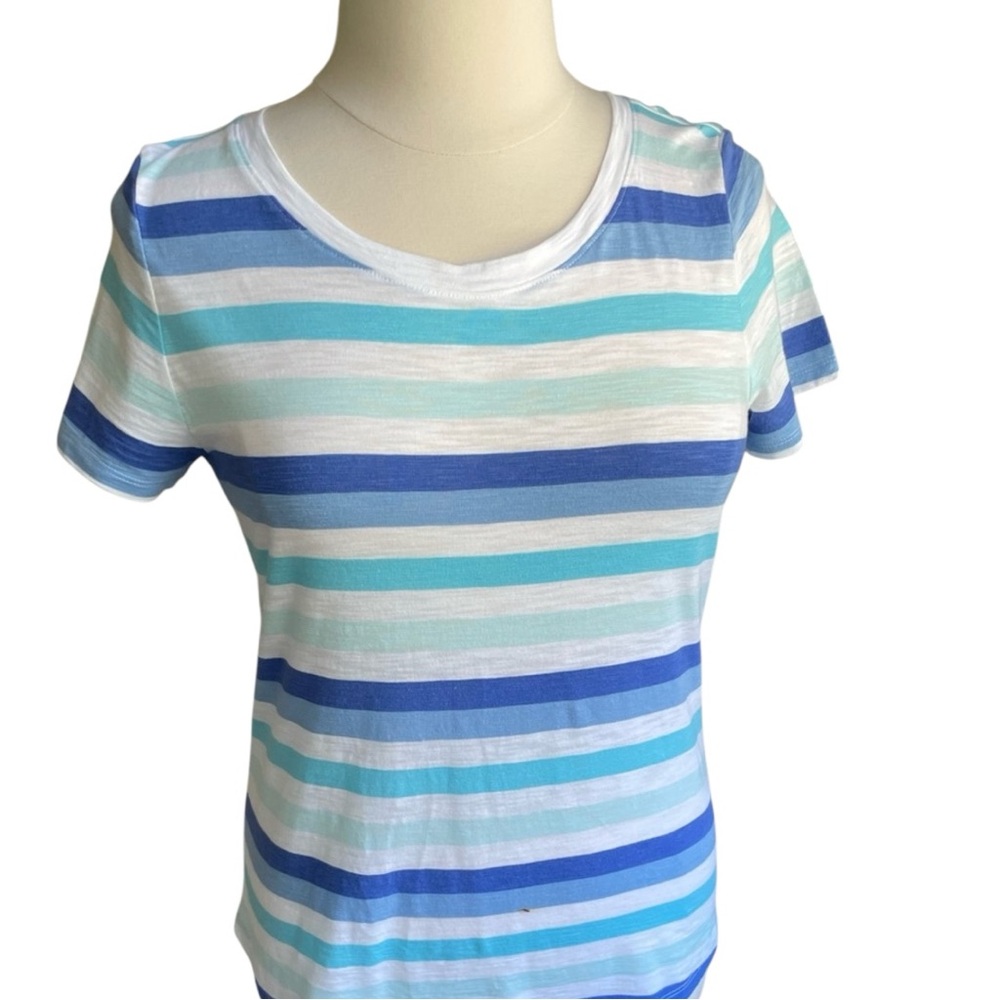 Talbots Cotton Blend Button Back Tee - image 2